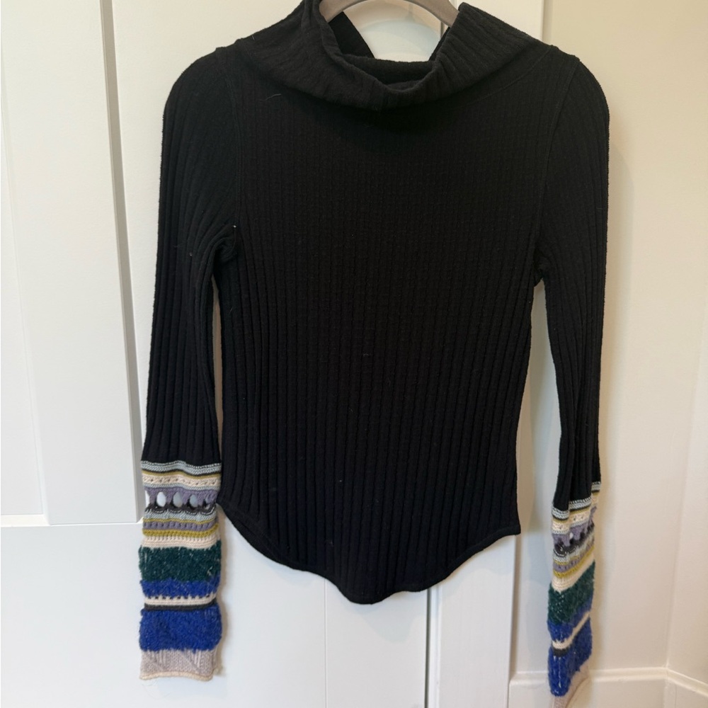 Free People Black Turtleneck Sweater